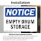 Signmission Empty Drum Storage Area, 14 in W x Rectangle, Vinyl Decal OS-2PACK-NS-D-1014-L-15619 - alternate 6